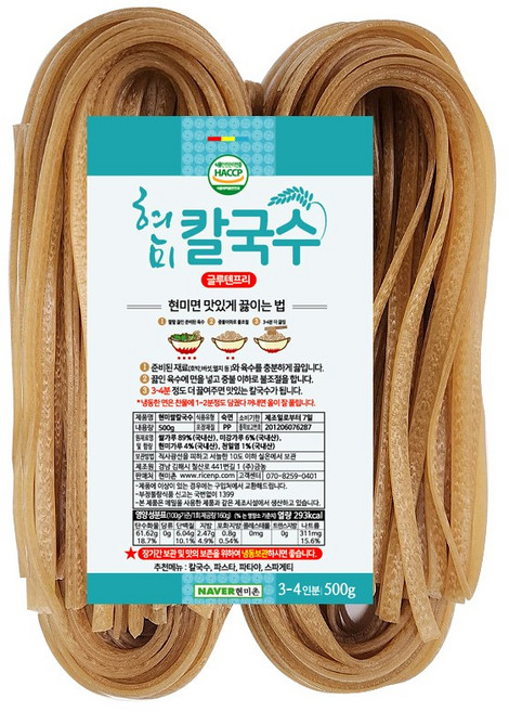 현미촌 현미칼국수, 2개, 500g
