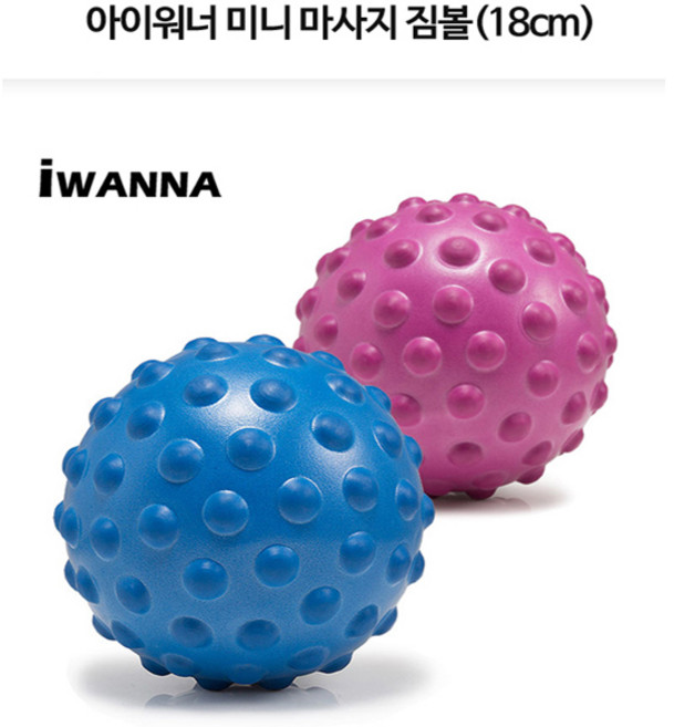 아이워너 미니 마사지짐볼(18cm)(블루) 1개, 상세페이지 참조