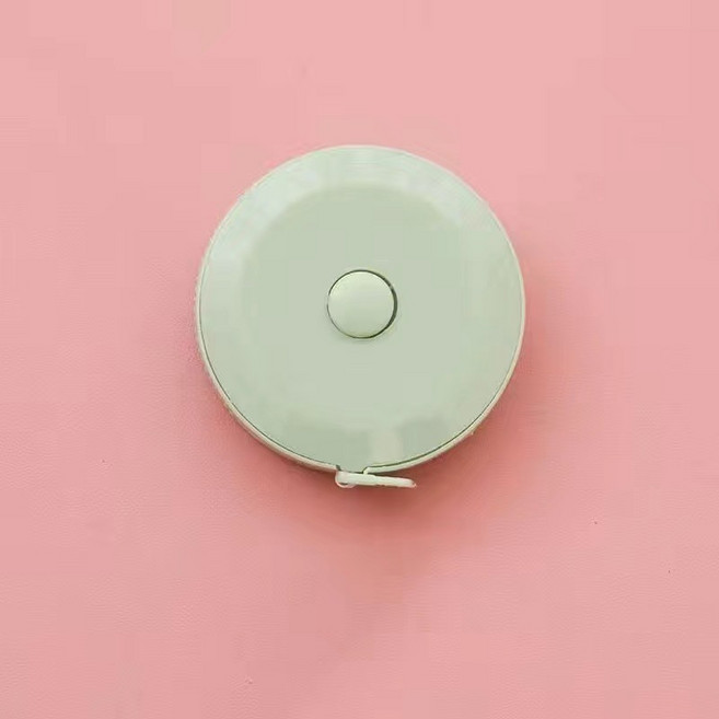 馬卡龍迷你捲尺 自動緊縮伸縮皮尺 測量衣物腰圍, 北歐綠色1個, 1個