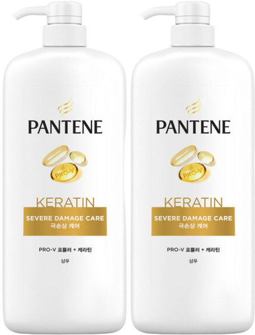 극손상 케어 샴푸 1200ml 2개 팬틴 대용량, 1.2L
