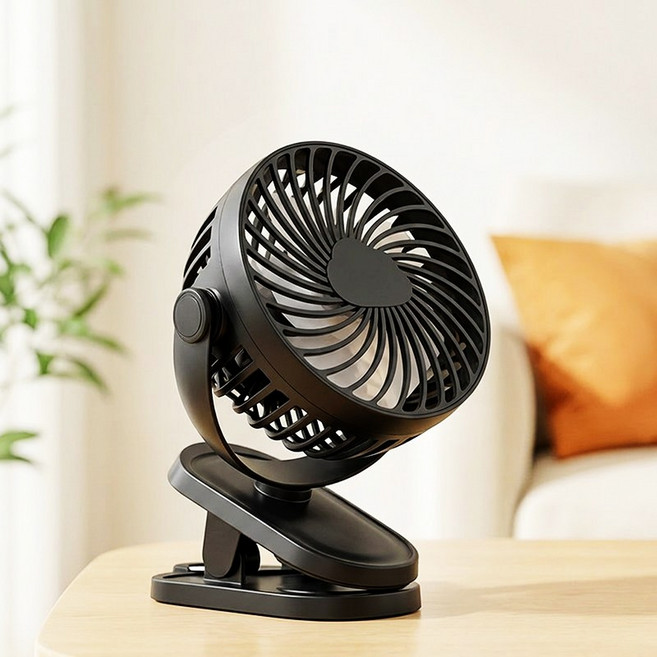 ROYAI ONE 무선 미니 클립형 선풍기 휴대용 캠핑 써큘레이터, 블랙, A