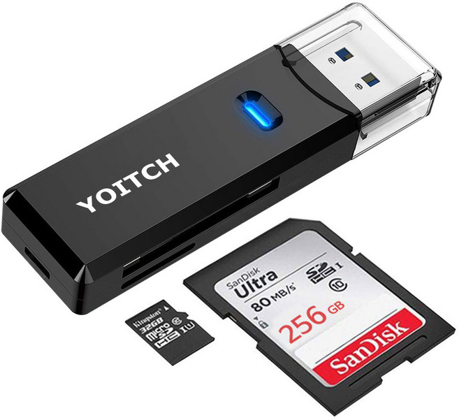 요이치 USB 3.0 SD카드 리더기, YG-CR300, 블랙, 1개