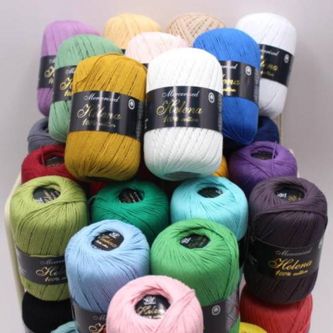 헤레나 80g 100%코튼 가방 뜨개 블랭킷 소품 뜨개실 코바늘실 순면사 인형실, 12민트, 1개