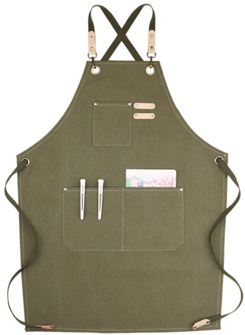 다나와라 프리미엄 캔버스 앞치마, 올리브그린, 1개