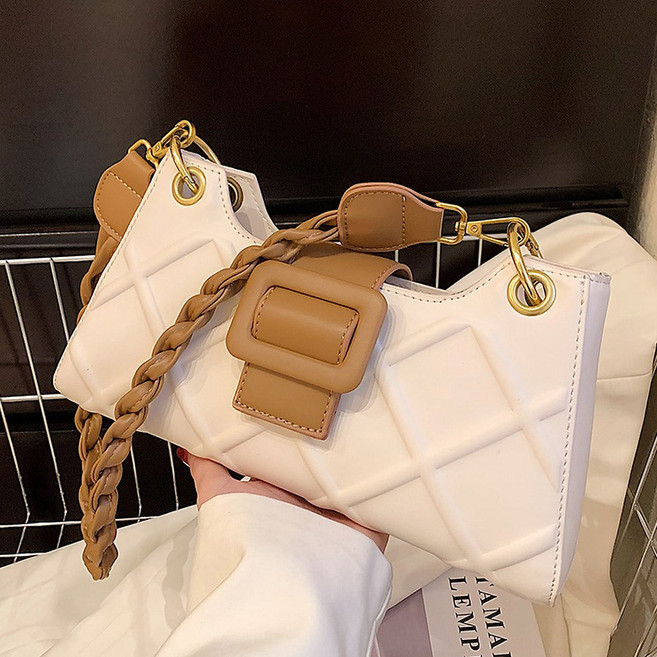 글램디브 더미타 스퀘어 배색 꼬임 숄더백 여성가방 데일리가방 심플가방 A2065