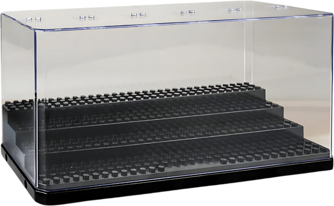 적층가능 4단 레고 아크릴 피규어 전시 케이스 수납함 진열대, 1개, 검정