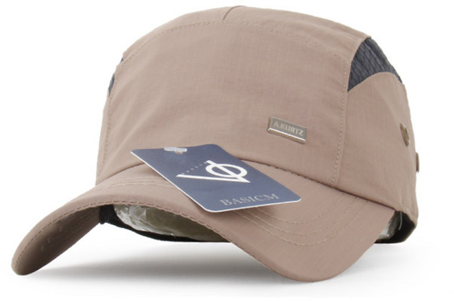 베이직엠 남성 여성 여름 등산모자 볼캡 도비체크패턴 양옆 하도메 메쉬