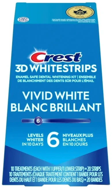크레스트 치아미백스트립 레벨6 비비드, 1개, 10g - 쿠팡