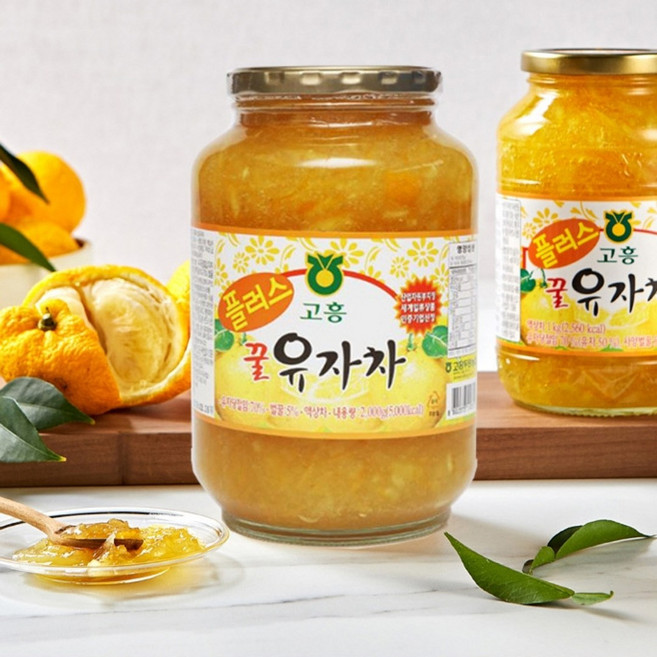 고흥 꿀 유자차, 1kg, 2개입, 1세트