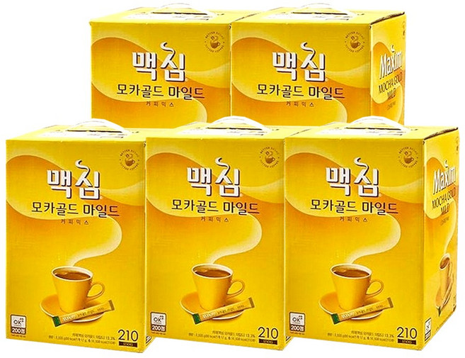 동서식품 커피믹스 커피음료 맥심커피 맥심 모카골드, 5개, 210개입, 12g