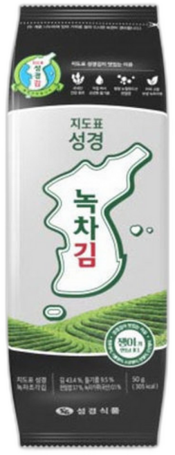 지도표 성경김 녹차 조각김, 20개, 50g