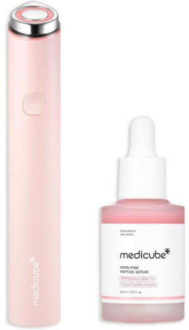 뷰티 디바이스 갈바닉 고주파 리프팅 메디큐브 차분하고 맑은 피부 듀오 미니 부스터 프로 핑크 및 연어 DNA PDRN 펩타이드 세럼