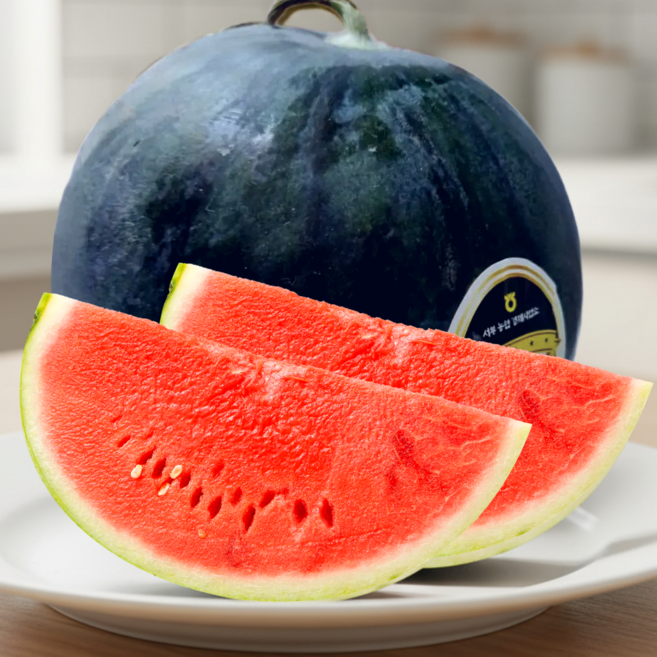 당도보장 꿀수박 흑수박 고당도 수박, 1개, 꿀수박 6kg