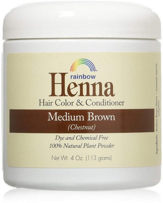 레인보우리서치 헤나 보태니컬 헤어 컬러 앤 컨디셔너, Medium Brwon, 1개