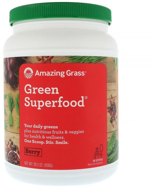 어메이징그래스 그린 슈퍼푸드 파우더 베리 맛 800g [Amazing Grass], 1개 - 쿠팡