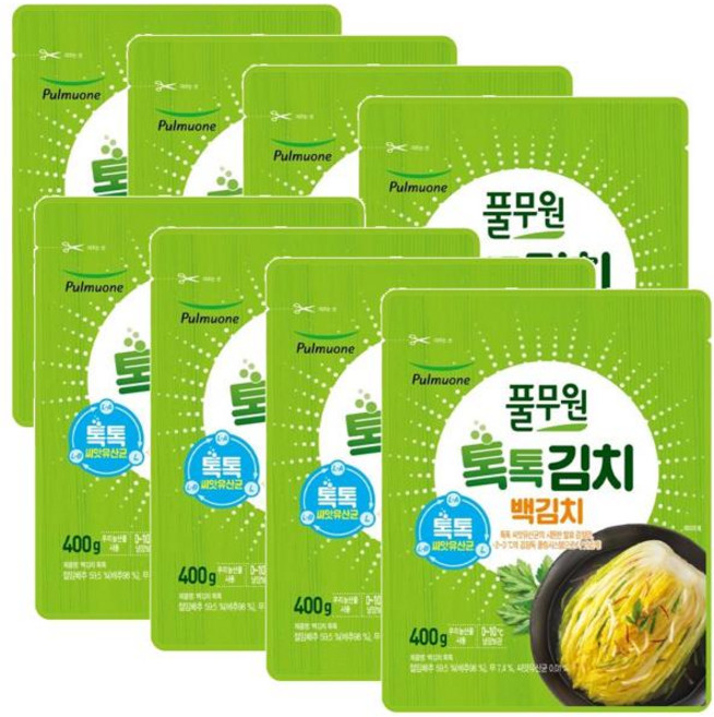 풀무원 톡톡 백김치, 8개, 400g