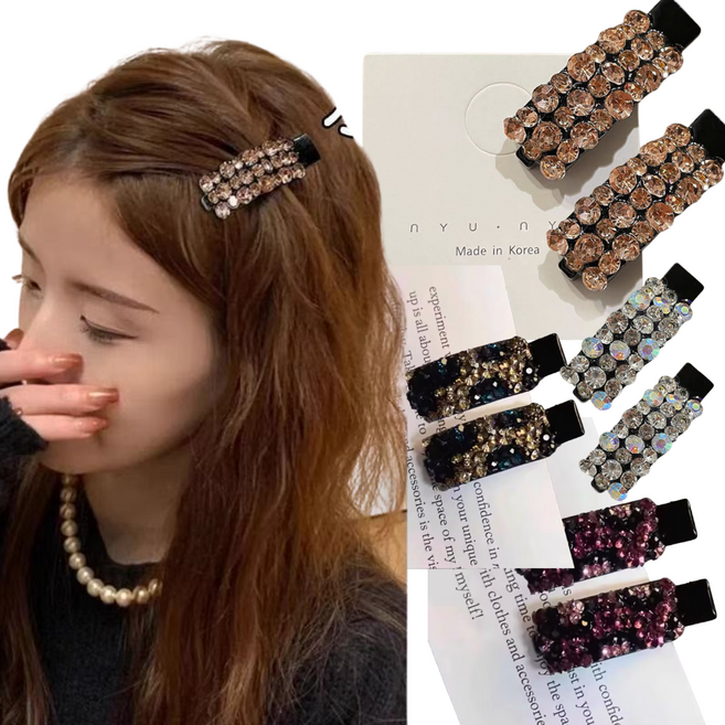 블링모어 큐빅 기본 앞머리 고정핀 반묶음 집게핀 헤어핀 8P 세트