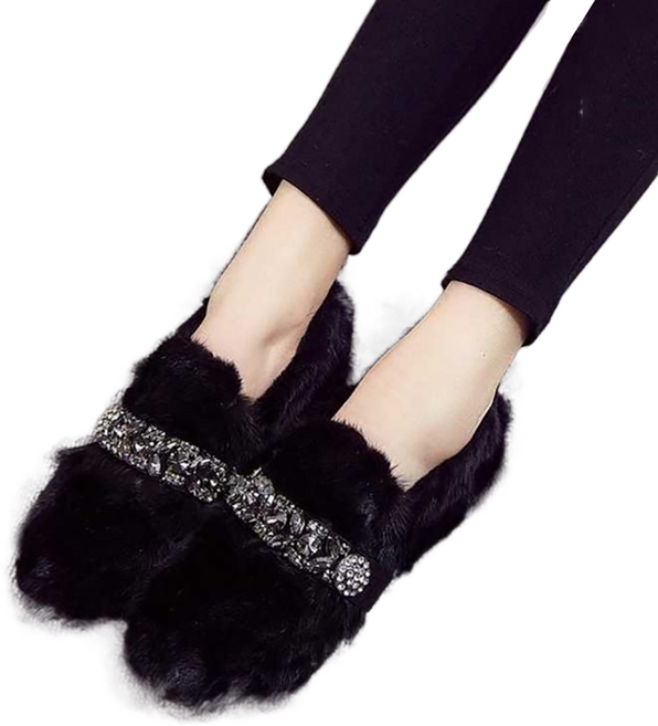 셀럽당 추동 털바가지 여자 신발에 면 털신발 여자 빅사이즈 로퍼 면화 밑바탕이 두텁다