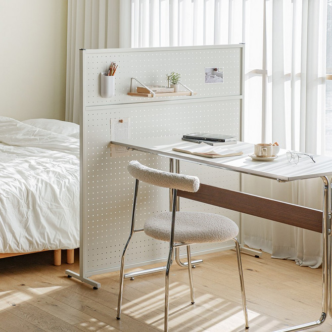 레트로하우스 틴우드 타공판 철제파티션 1200 (하프), 화이트