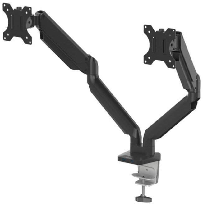 Fellowes 듀얼 가스스프링 모니터암 80425 펠로우즈 플래티넘 블랙 최대 27형, 1개