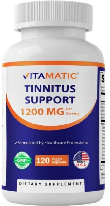 Vitamatic Tinnitus Relief Support – 120 Veggie Capsules – 1200 mg Per Serving- Supports Ear Health, Vitamatic Tinnitus Relief Supp, 1개 - 쿠팡