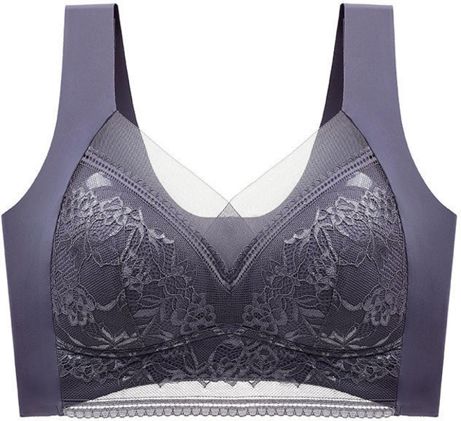 【Helena】蕾絲無痕涼感內衣 無鋼圈美背內衣 聚攏防下垂 固定杯大尺碼內衣