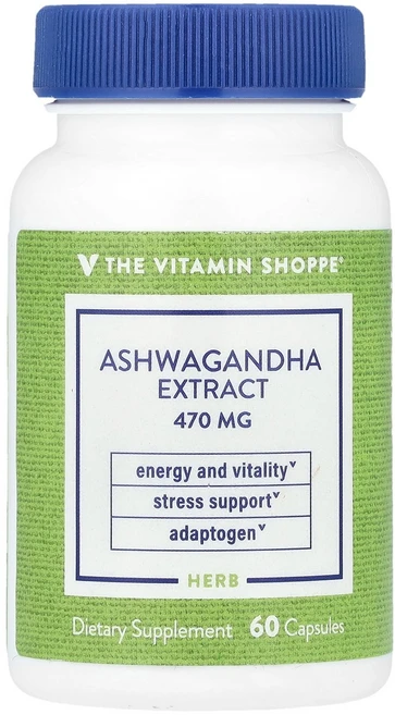 The Vitamin Shoppe 아슈와간다 추출물 470mg 캡슐 60정 Shoppe (더 비타민 샵), The Vitamin Shoppe, 아슈와간다 추출물,, 1개 - 쿠팡
