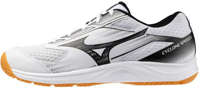 Mizuno 美津濃 Cyclone Speed 5 男女排球鞋 室內運動鞋 穩定包覆 白黑 V18GA258055