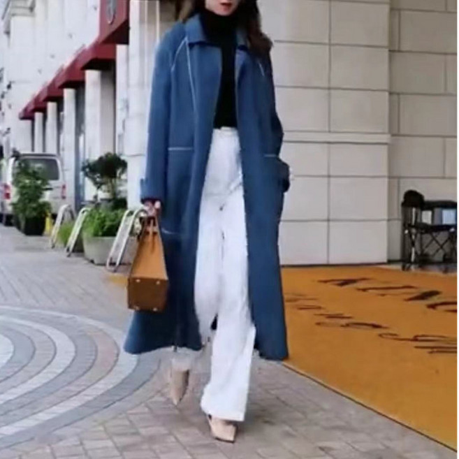 美依緣 2025秋季新款長款外套女時尚長袖風衣