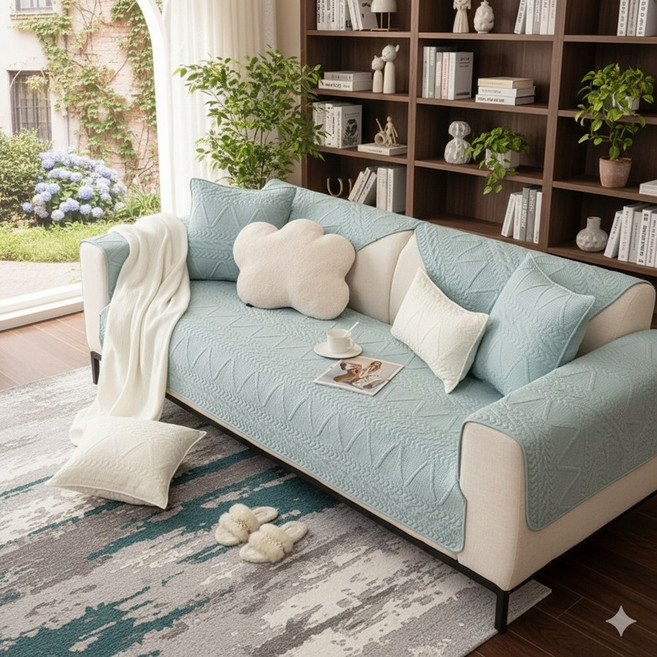 쇼파덮개 쇼파패드 돌쇼파패드 4인용쇼파패드 지그재그 퀼팅 소파패드