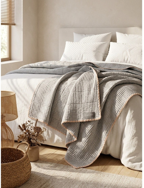 에이프릴앳홈 담요 아기 블랭킷 무릎 이불 채움비 파우치, 그레이(GY)