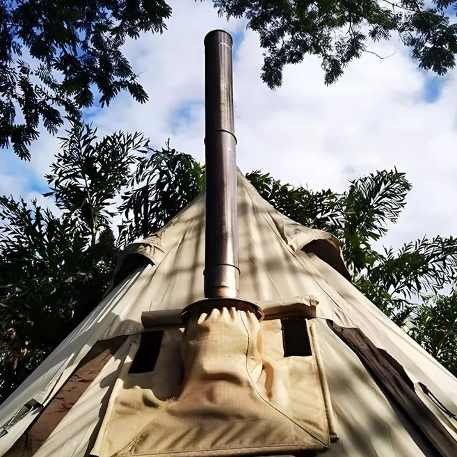 캠핑 화목난로 스킨 텐트 연통 보호 방수 커버 홀잭키트 보호대, 1개, 다크나이트블랙 12cm