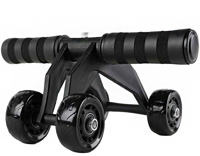 4휠 4베어링 홈트 AB슬라이드 복근 운동 매트 포함, 올블랙