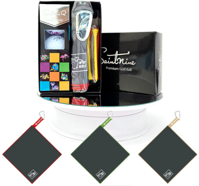 세인트나인 공3알+볼 타올+골프티 3종 선물세트, 골프공3알+타올=베이지세트, 타입_색상:골프공3알+타올=베이지세트, 1개