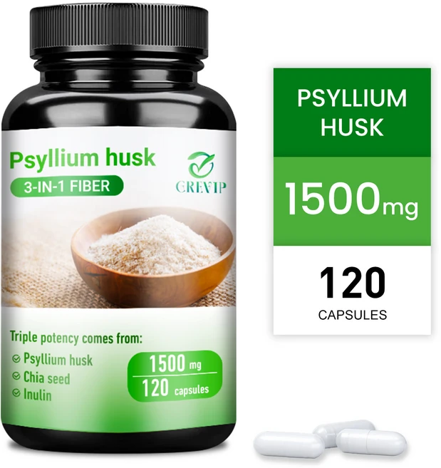사이클륨 껍질 1500mg - 대장 세정 가스 완화 3-in-1 - 이눌린 치아씨드, 1개, 60정 - 쿠팡
