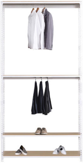 시스템행거 스피드랙 옷걸이행거 4단2봉 1100x400x1950, 화이트