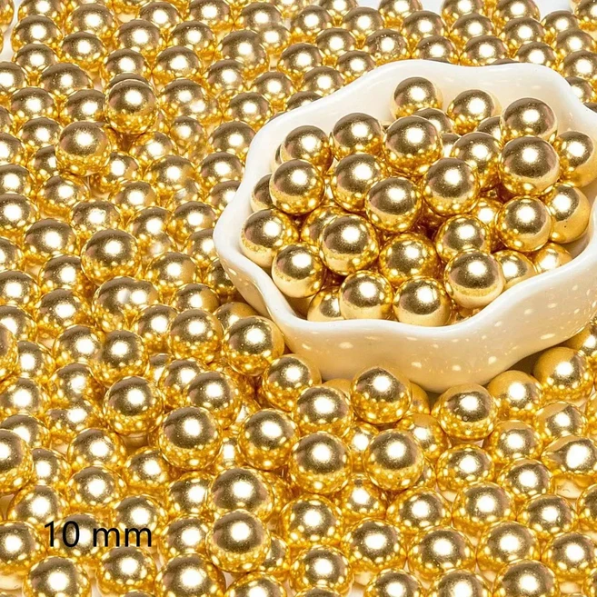 메탈릭 골든 펄 볼 스프링클 장식 토퍼 웨딩 디저트 베이킹, 04 10mm, 06 1kg