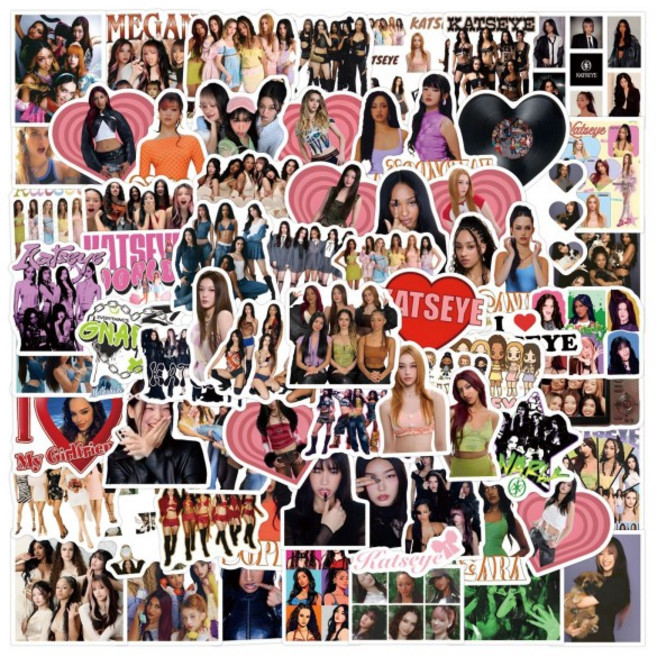 10/60/120PCS 새로운 Katseye Kpop 걸 그룹 낙서 스티커 장식 수하물 전화 기타 Scraphbook 방수 스티커 아, 01 120PCS