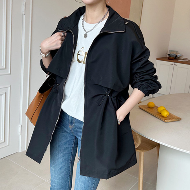 마이쏭 여성용 아우터 자켓 루즈핏 바람막이 간절기 하이넥스트링야상점퍼