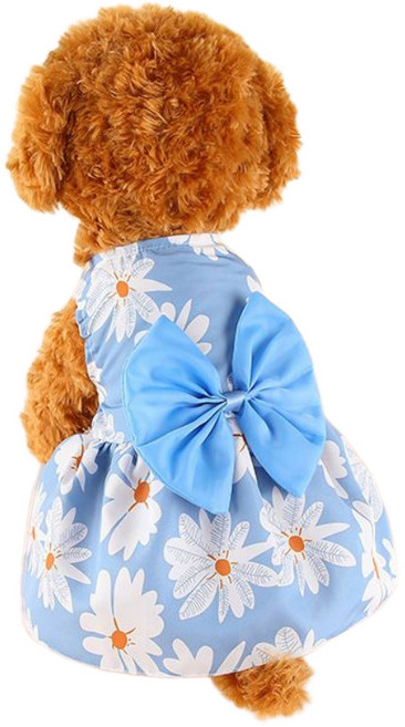 우기펫 반려동물 러블리 리본 스커트, 1개, 라이트블루