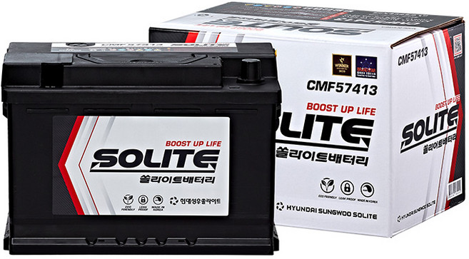 현대 쏘나타 YF 하이브리드 쏠라이트 자동차 배터리 CMF57413 DIN74R, 1개