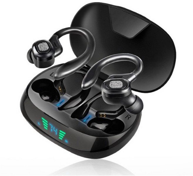 Cosy 삼성 갤럭시 S26/S25/S24/S23 플러스 울트라 런투 스포츠 완전무선 블루투스 귀걸이 이어폰 (TWS), 블랙