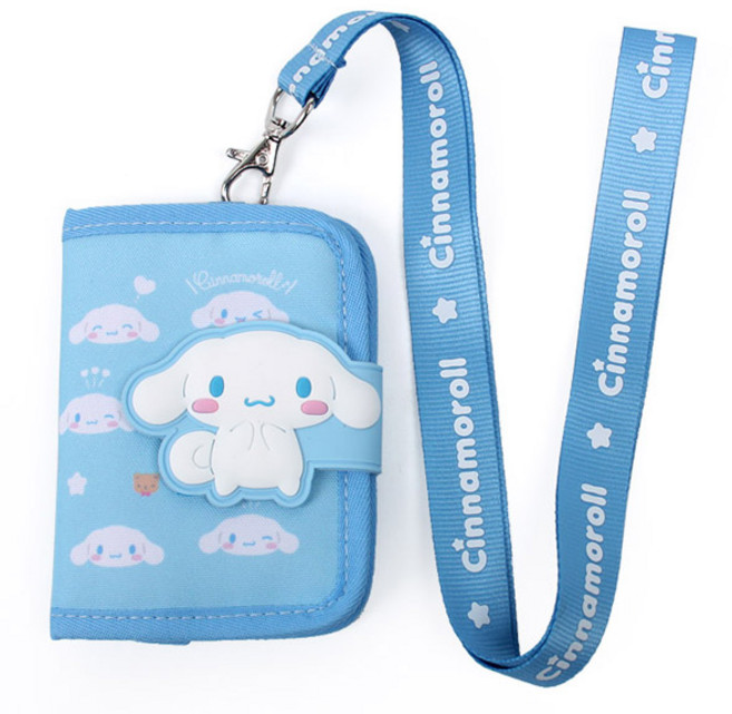 시나모롤 룰루 페이스패턴 큐티 2단 벨크로 목걸이 지갑