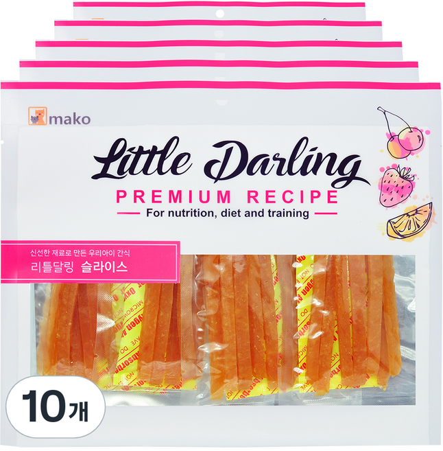 마코펫 강아지 리틀달링 건조간식, 닭가슴살 슬라이스, 300g, 10개