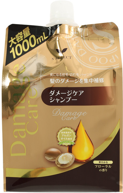 에스셀렉트 데미지 케어 샴푸 플로럴 향 리필용 특대, 1개, 1L