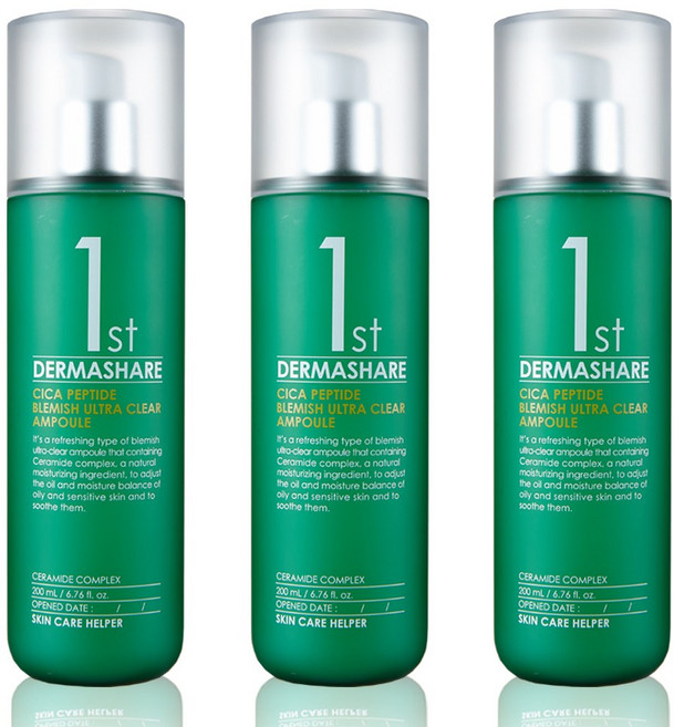 더마쉐어 퍼스트 시카 펩타이드 블레미쉬 울트라 클리어 앰플, 200ml, 3개