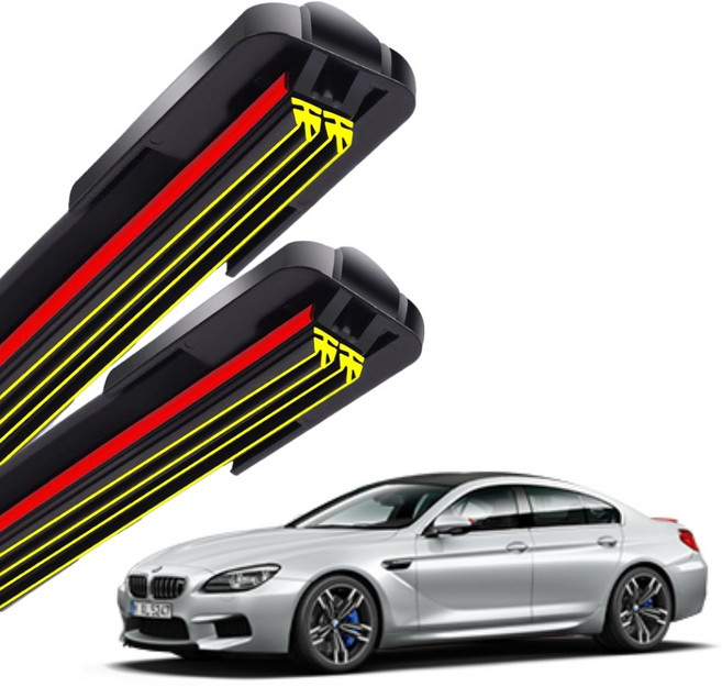 1+1 BMW M6 E63 F06 전차종 순정 호환형 초밀착 와이퍼 윈도우 브러쉬 와이퍼블레이드, T2-M6(05-10)-600+550/B1