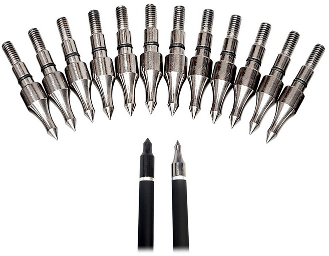 양궁 헌팅용 포인트 7.8mm 화살 촉 12개세트 리커브보우 베어보우, 1개, 실버 12개 1세트 + 노크 12개 11.5mm 투명