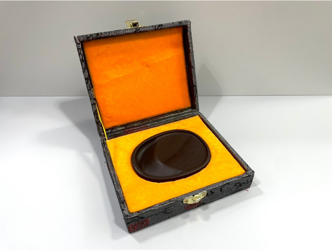 正大筆莊 橢圓紅端小手掌端硯 硯台 磨墨 書法 國畫, 1個