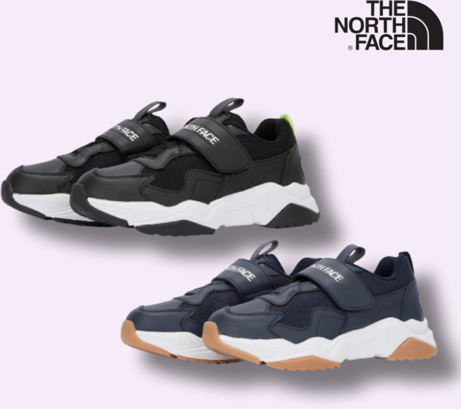 노스페이스 키즈 벨크로 운동화 남아 여아 데일리 스니커즈 발 편한 신발 초등학생 어린이 워킹화 키높이 슈즈